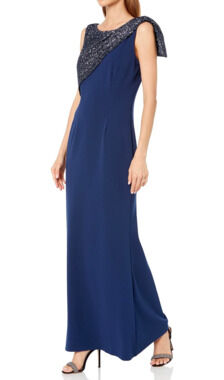 JS Collections Women's Kennedy Draped Sequin Embellished Mermaid Maxi Gown sz16